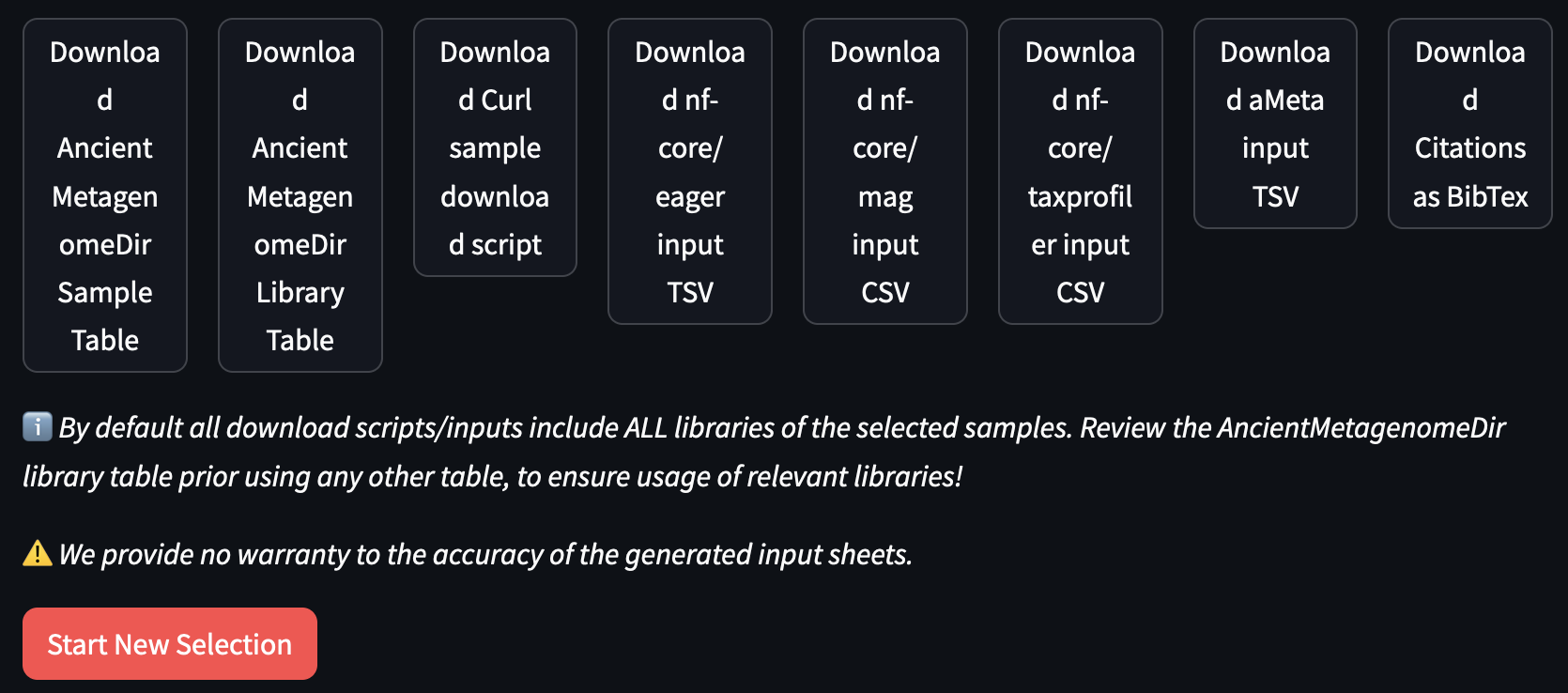 AMDirT output download options